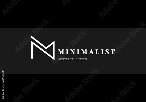 Minimalist letter mn or nm for initial logo photo