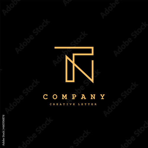 Tableau sur toile Lettet tn for initial logo