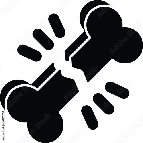 broken bones glyph icon design style