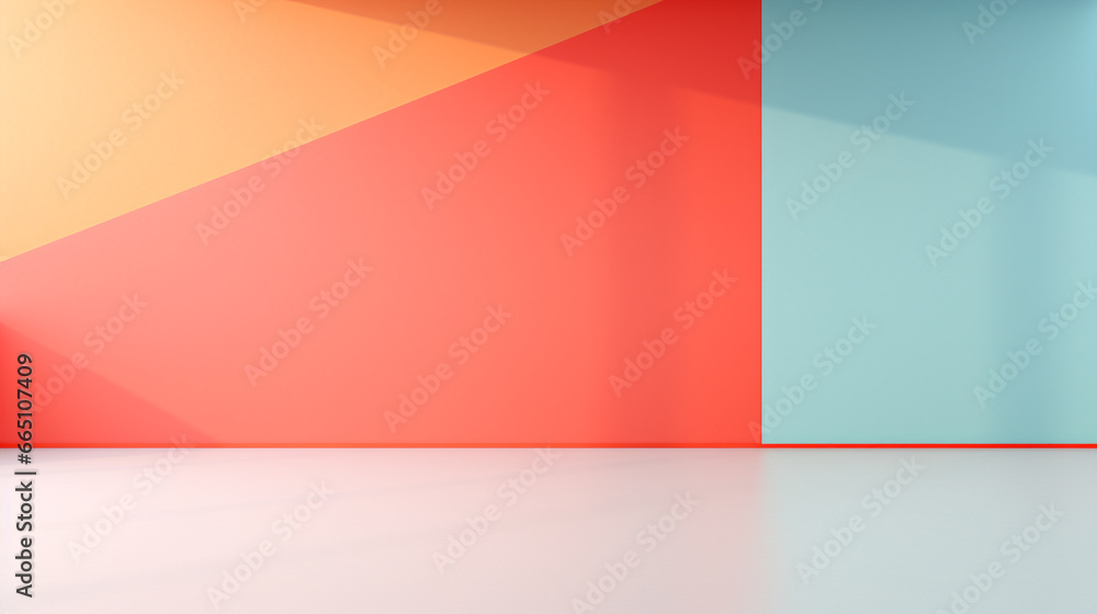 Abstract Geometric Background with Contrasting Colors and copy space. A Blend of Minimalism and Vibrancy