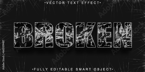 Broken Vector Fully Editable Smart Object Text Effect