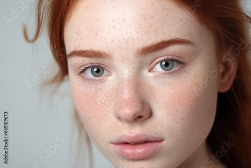 beauty girl with freckles