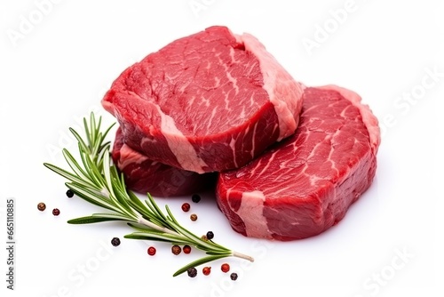 Fillet steak beef meat isolated on white background.