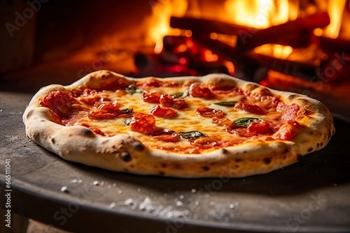 Wallpaper Mural Freshly baked pizza closeup, traditional wood fired oven background. Torontodigital.ca