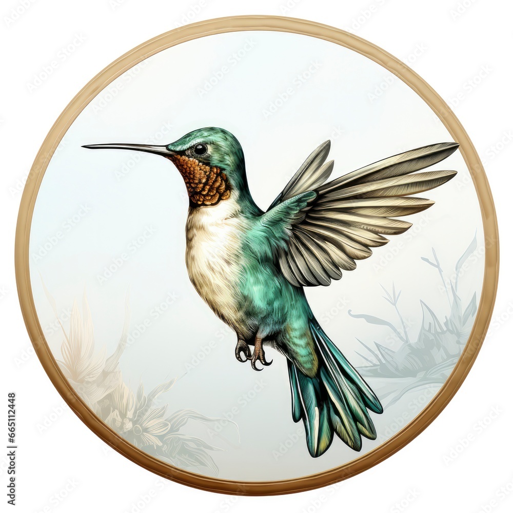 Obraz premium Hummingbird clipart on white background.
