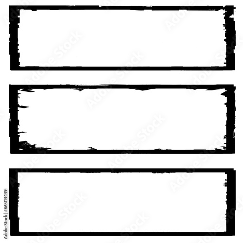 A set of black frames in grunge style