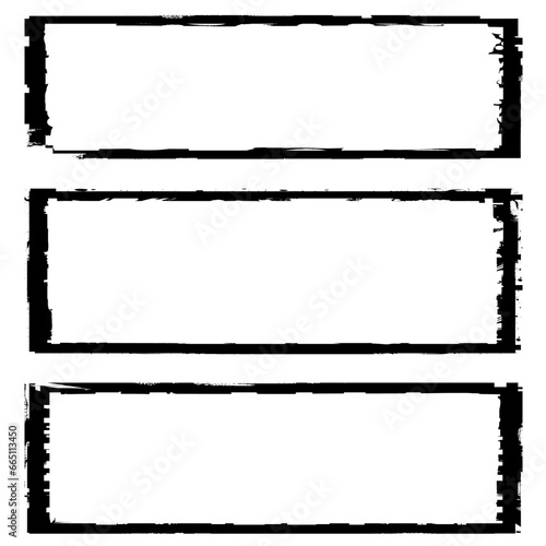 A set of black frames in grunge style