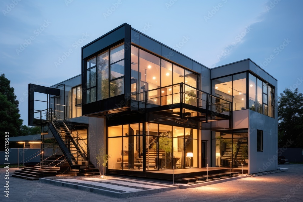 A contemporary mansion with an abundance of glass panels