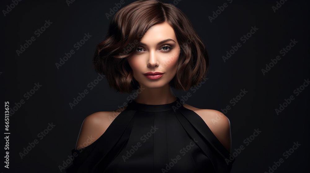 portrait of a fashion woman , black background portrait of a fashion woman , black background