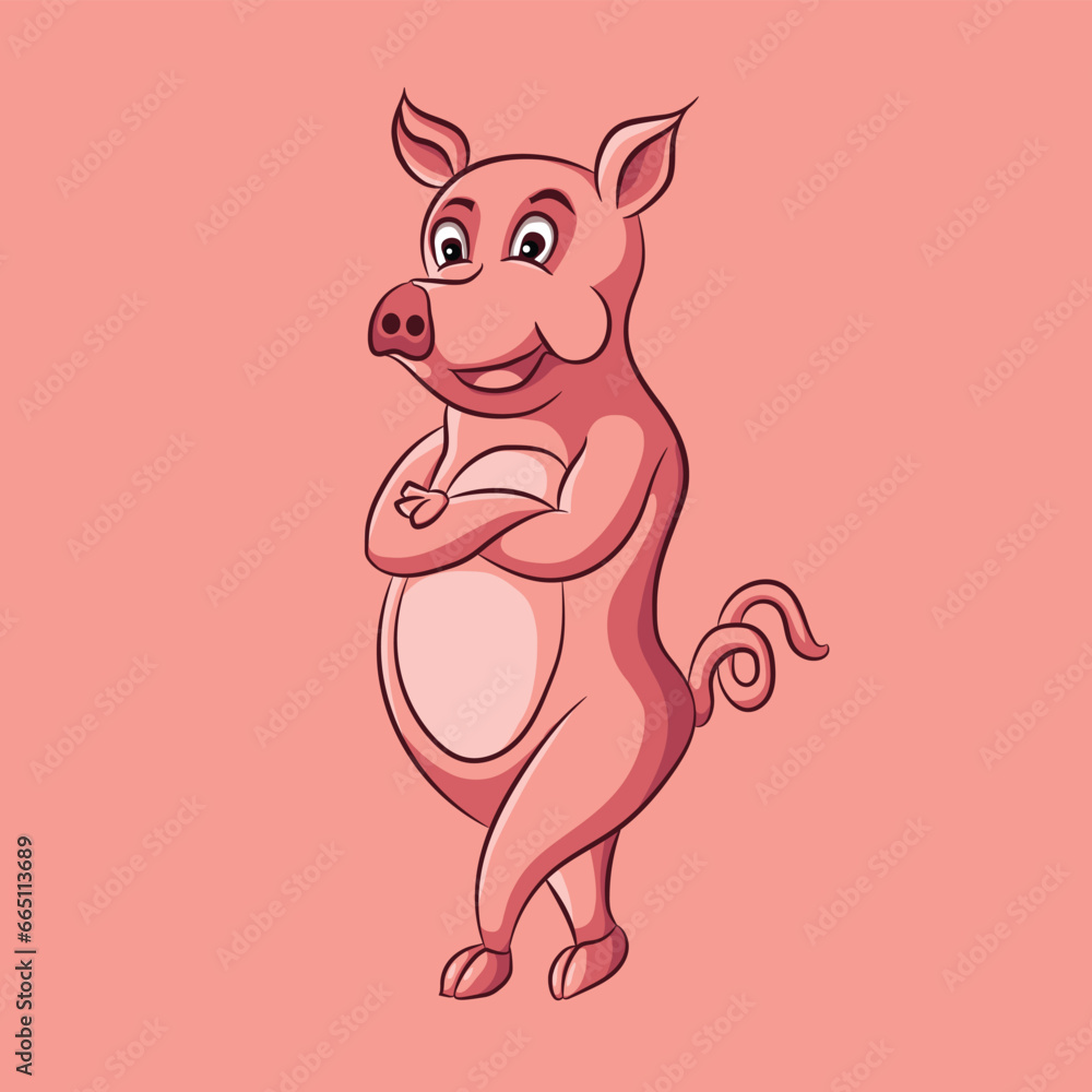 cartoon pig mascot character cartoon pig mascot character