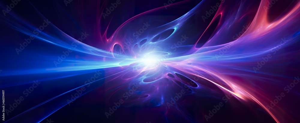 Obraz premium Neon colored glowing high energy singularity in space, 3D rendering.