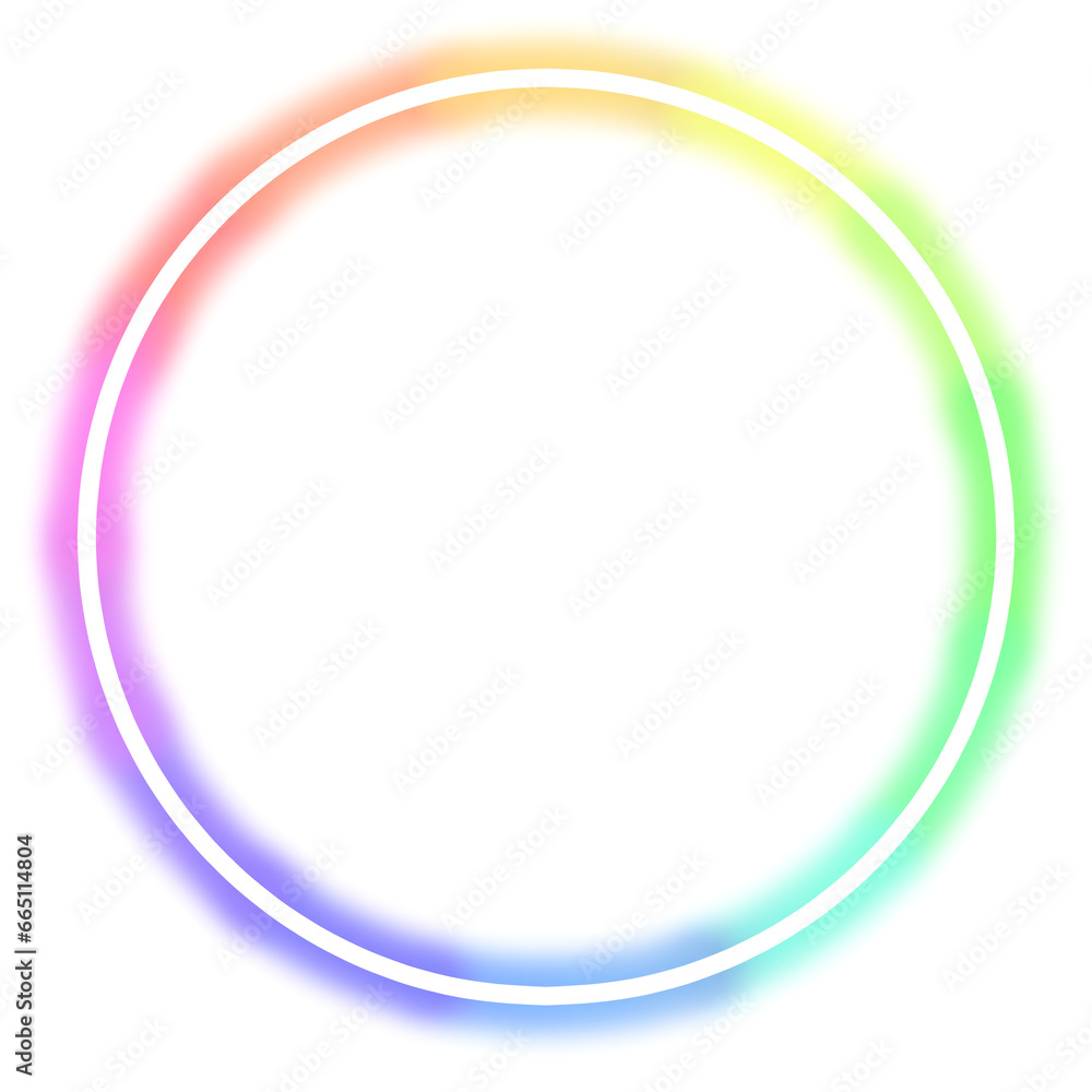 colorful circle glow neon frame colorful circle glow neon frame
