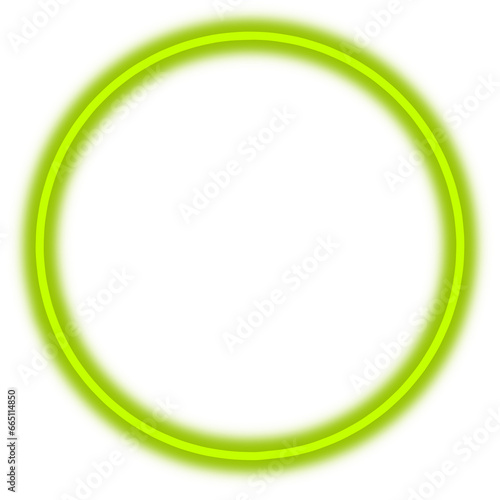 green circle glow neon frame
