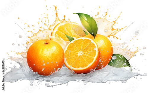 Zesty Tangerine Citrus Splash Transparent PNG