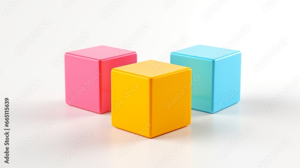multi-colored cubes on a white background. multi-colored cubes on a white background.