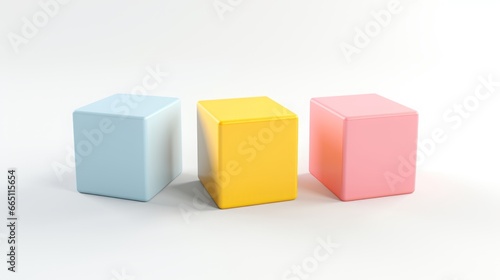 multi-colored cubes on a white background. © Yahor Shylau 