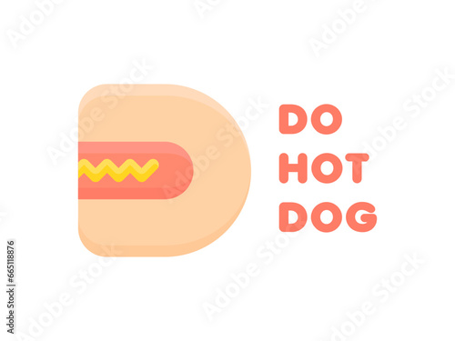 d letter hot dog logo