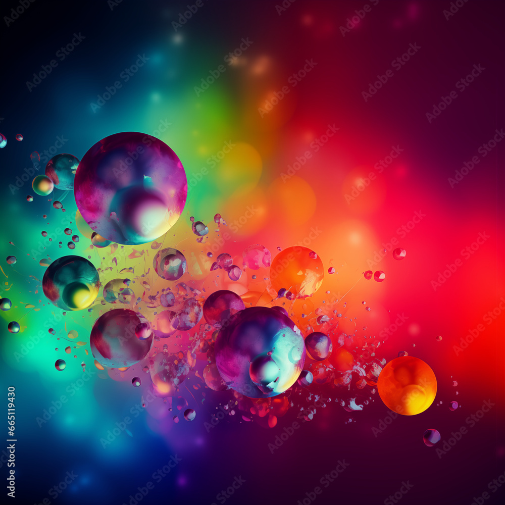 4K Desktop Background - Abstract Art - Colourful bubbles Glass impression