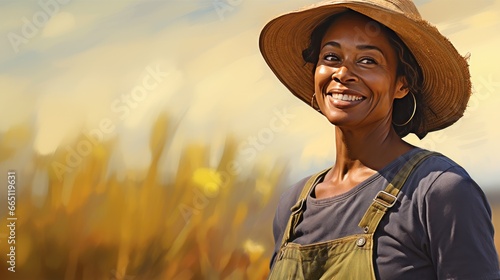 Portrait of an African American woman on a farm