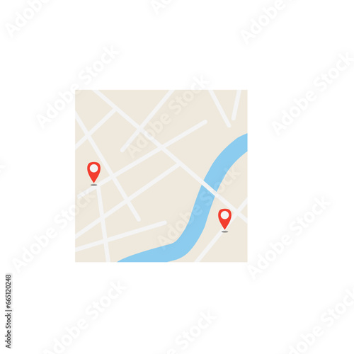 vector route pin map navigation