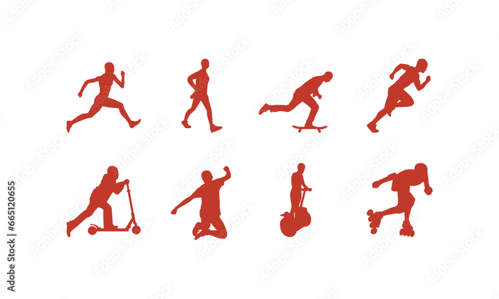 set of people activity logo vector icon set of people activity logo vector icon