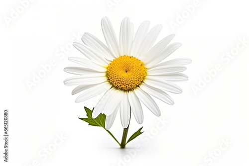 Common daisy isolated on white background.