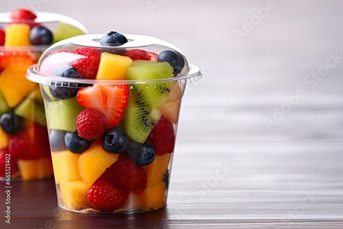 Fresh fruit salad to go with copy space.