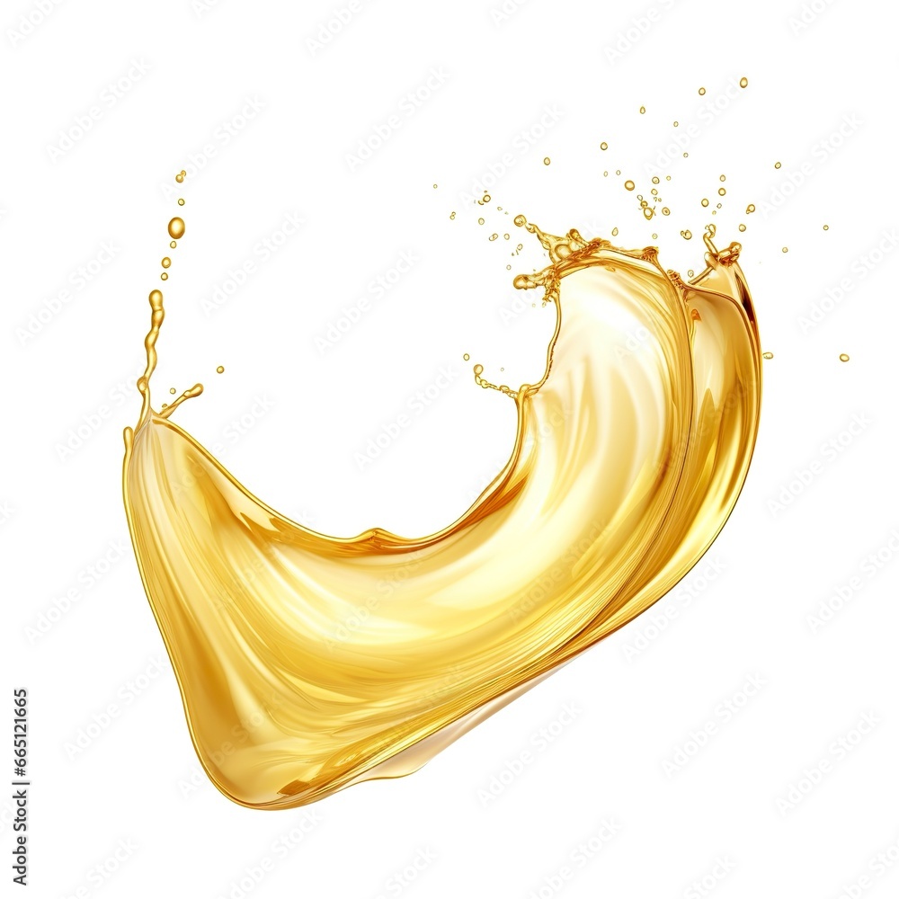 Golden Oil or Cosmetic essence splash isolated on white background, 3d illustration. Golden Oil or Cosmetic essence splash isolated on white background, 3d illustration.