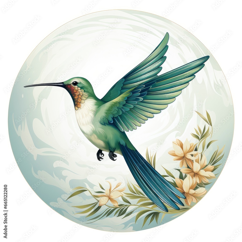 Obraz premium Hummingbird clipart on white background.