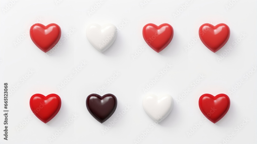 set of different hearts. set of different hearts.