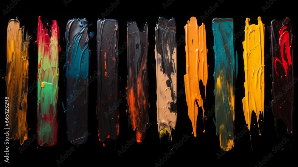 set of multi-colored paint strokes.
