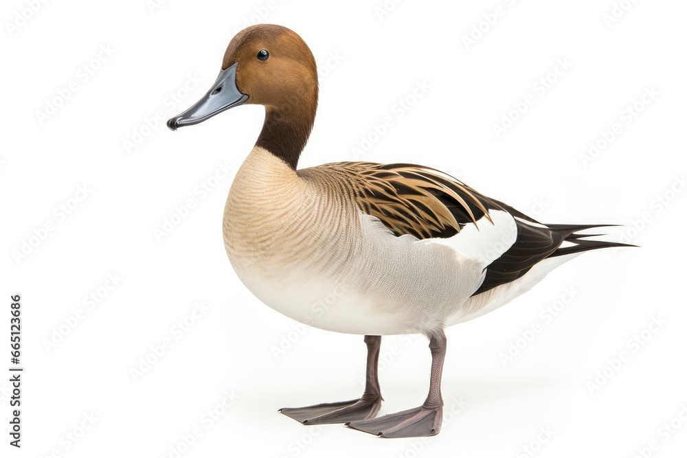 Northern pintail isolated on white background. Northern pintail isolated on white background.