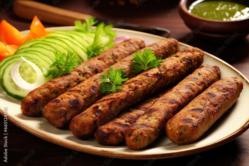 Tasty seekh kabab.