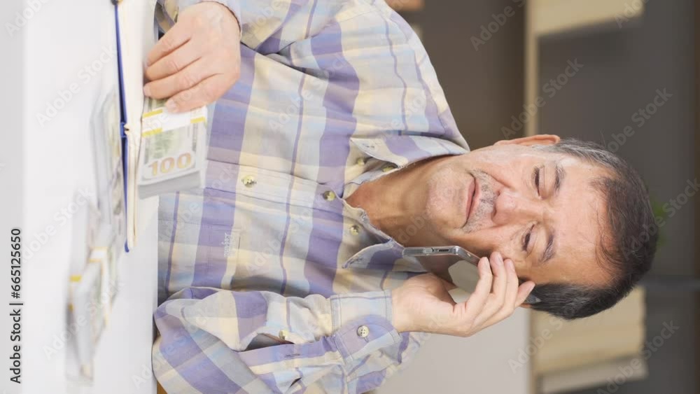 Vertical video of Happy and cheerful old man. Vertical video of Happy and cheerful old man.