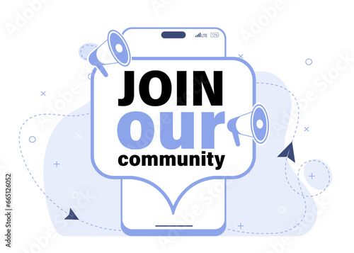 Join our community. Vector illustration for Referral program