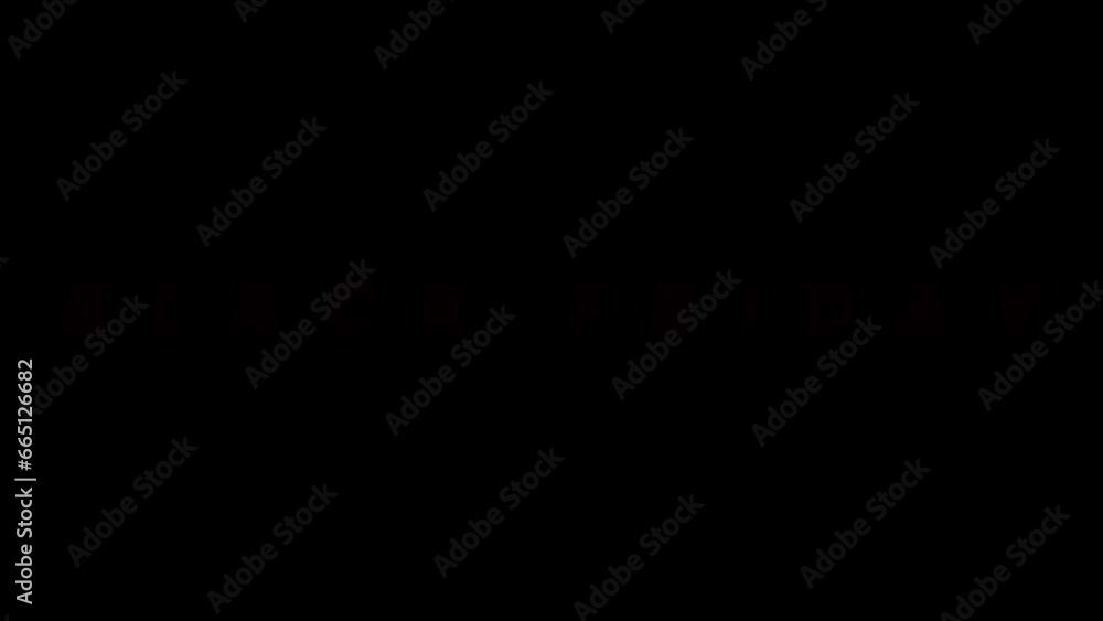 Black Friday Text Animation on Black Background Black Friday Text Animation on Black Background