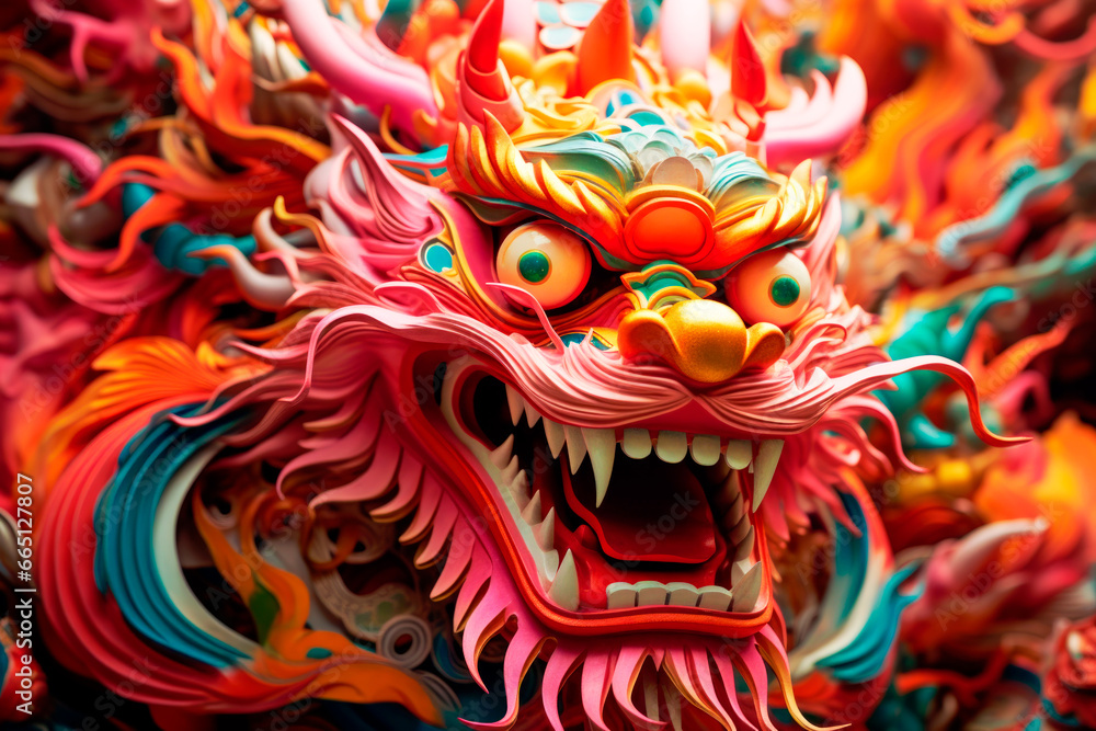 Chinese New Year dragon head art costume 