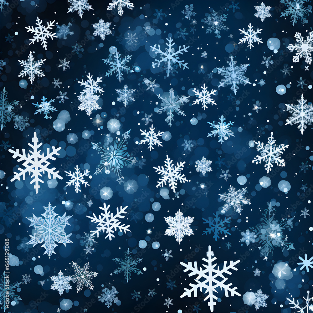 Whimsical Winter Wonder, Seamless Snowflake Pattern