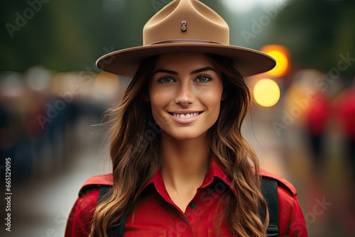 Royal Canadian Mounted Police woman portrait 