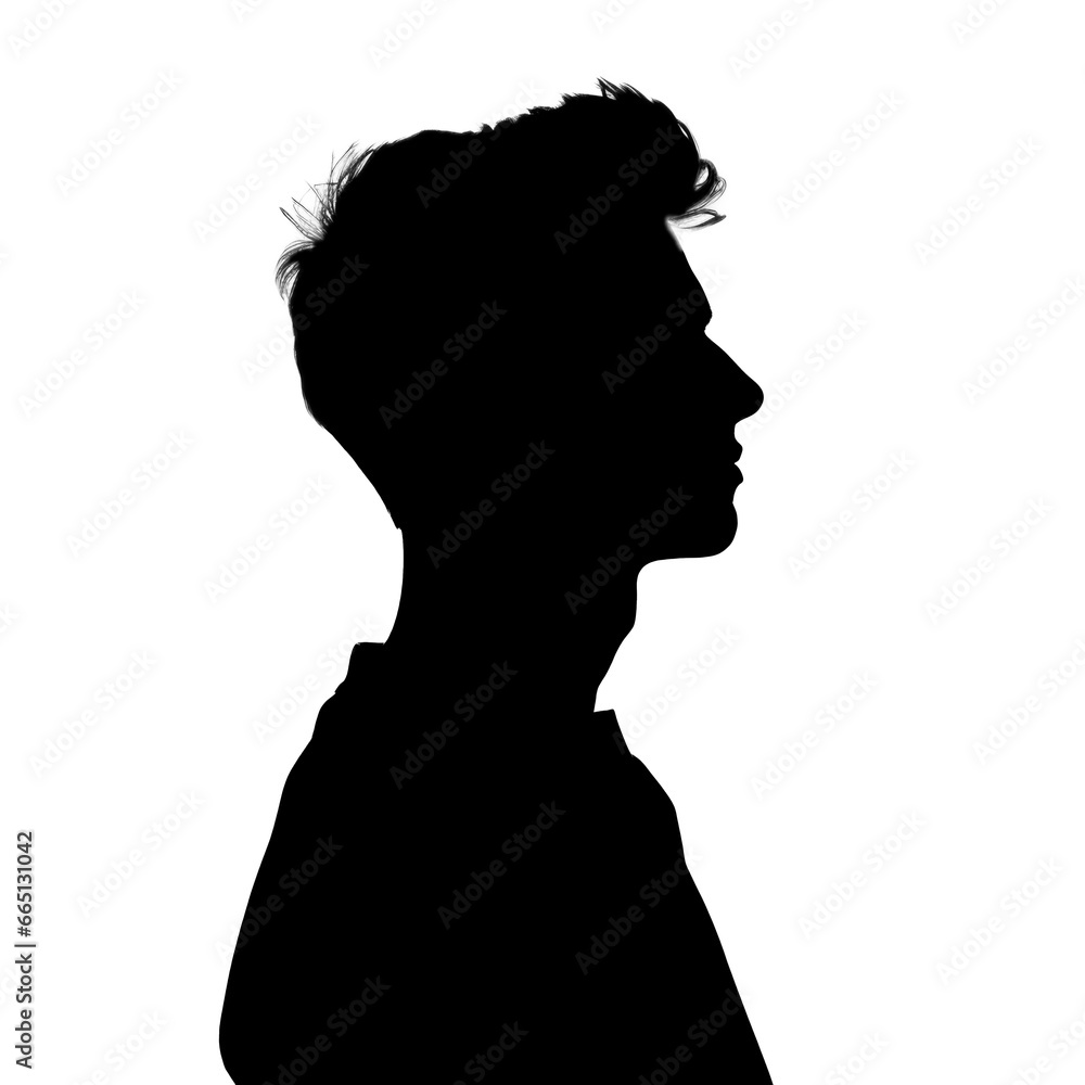 silhouette of an adult young man