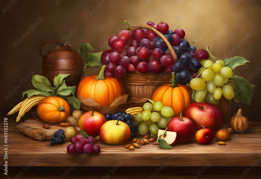 still life with fruits