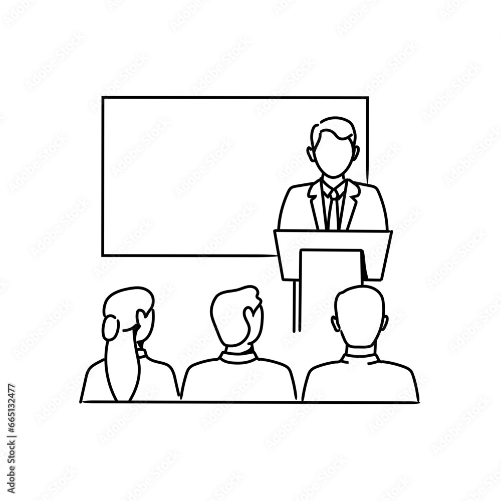 Professional Business Conference Handdrawn Icon Professional Business Conference Handdrawn Icon