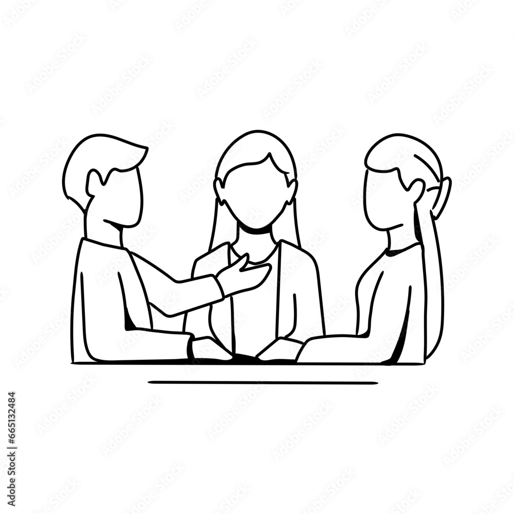 Business Meeting Collaboration Handdrawn Icon Business Meeting Collaboration Handdrawn Icon