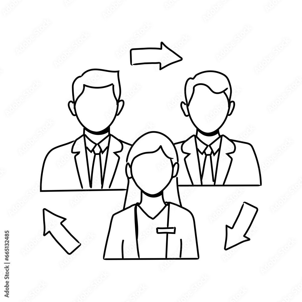 Strategic Business Partnership Handdrawn Icon Strategic Business Partnership Handdrawn Icon