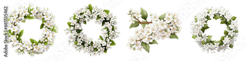 Bridal Wreath Flower Hyperrealistic Highly Detailed Isolated On Transparent Background Png File