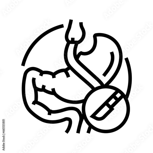 gastric bypass gastroenterologist line icon vector. gastric bypass gastroenterologist sign. isolated contour symbol black illustration