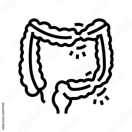 irritable bowel syndrome line icon vector. irritable bowel syndrome sign. isolated contour symbol black illustration