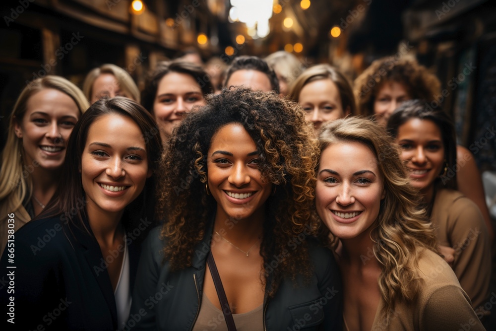 Fototapeta premium group of young muticultural smiling people