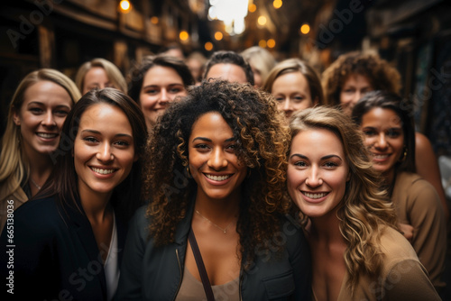 group of young muticultural smiling people