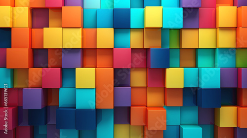 Abstract color metallic blocks data digital background. Generated AI © Oleksiy